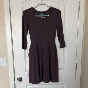Pact Women's Long Sleeve Dress in Deep Purple